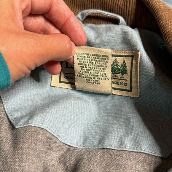 Vintage L.L. Bean Baby Blue Cotton Barn Chore Coat Jacket XL - Picture 9 of 13